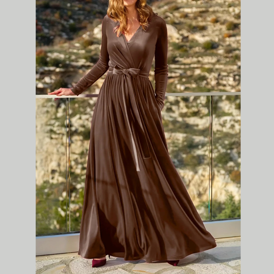 Luxurious Velvet Full Sleeve Maxi Gown