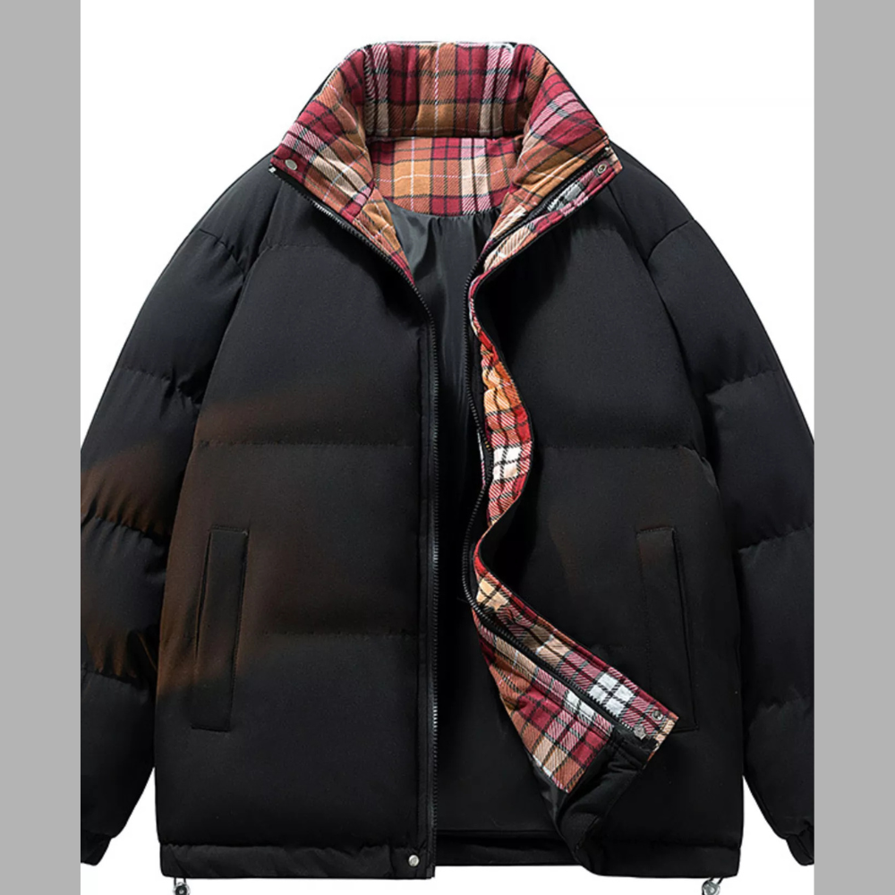 Men's Full Size Zip Up Padded Winter Coat Plus Size