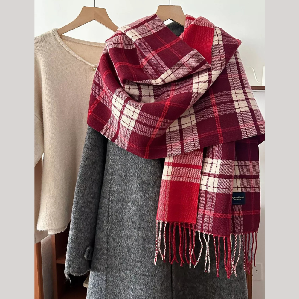 Classic Fringe Plaid Scarf