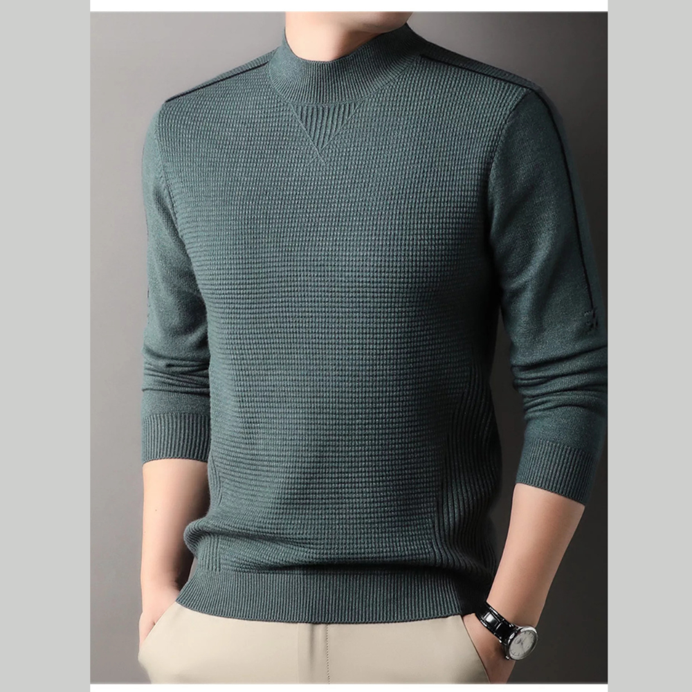 Men's Plus Size Texture Mock Neck Sweater