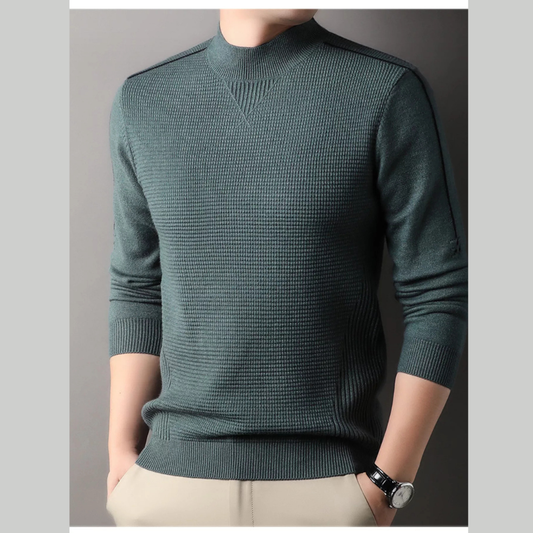 Men's Plus Size Texture Mock Neck Sweater