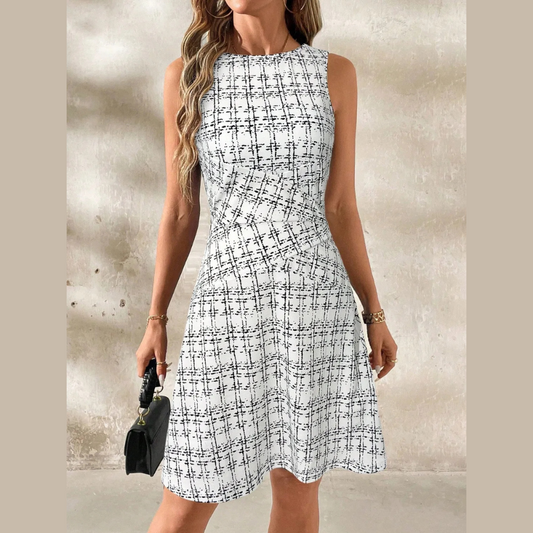 Elegant Round Neck Sleeveless Dress