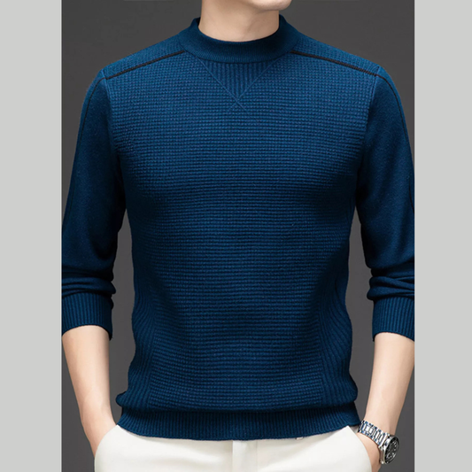 Men's Plus Size Textured Mock Neck Knit Top