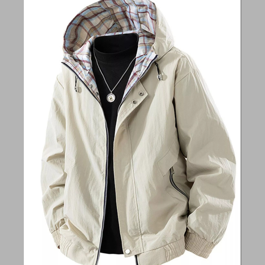 Men's Plus Size Casual Hooded Lightweight Jacket