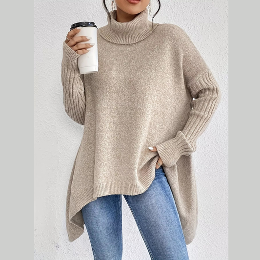 Turtleneck Dropped Shoulder Sweater