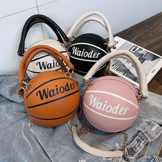 Basketball Shape Chain Shoulder Crossbody Handbags for Women