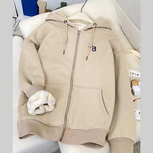 Fleece-Lined Zip-Up Hoodie