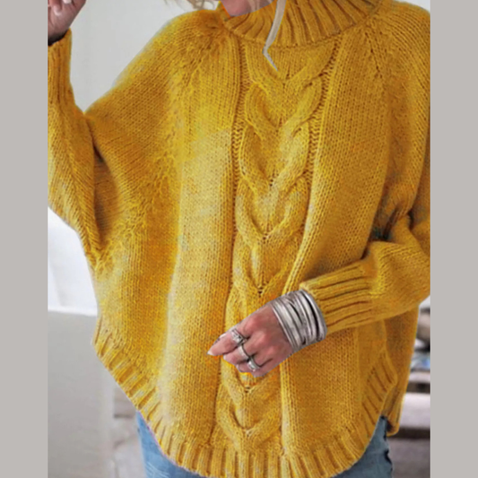 Full Size Cable-Knit Long Sleeve Sweater Plus Size