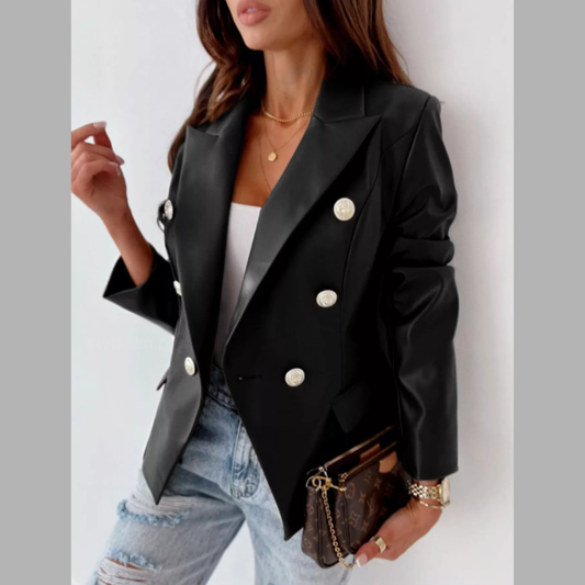 Double-Breasted Long Sleeve Blazer