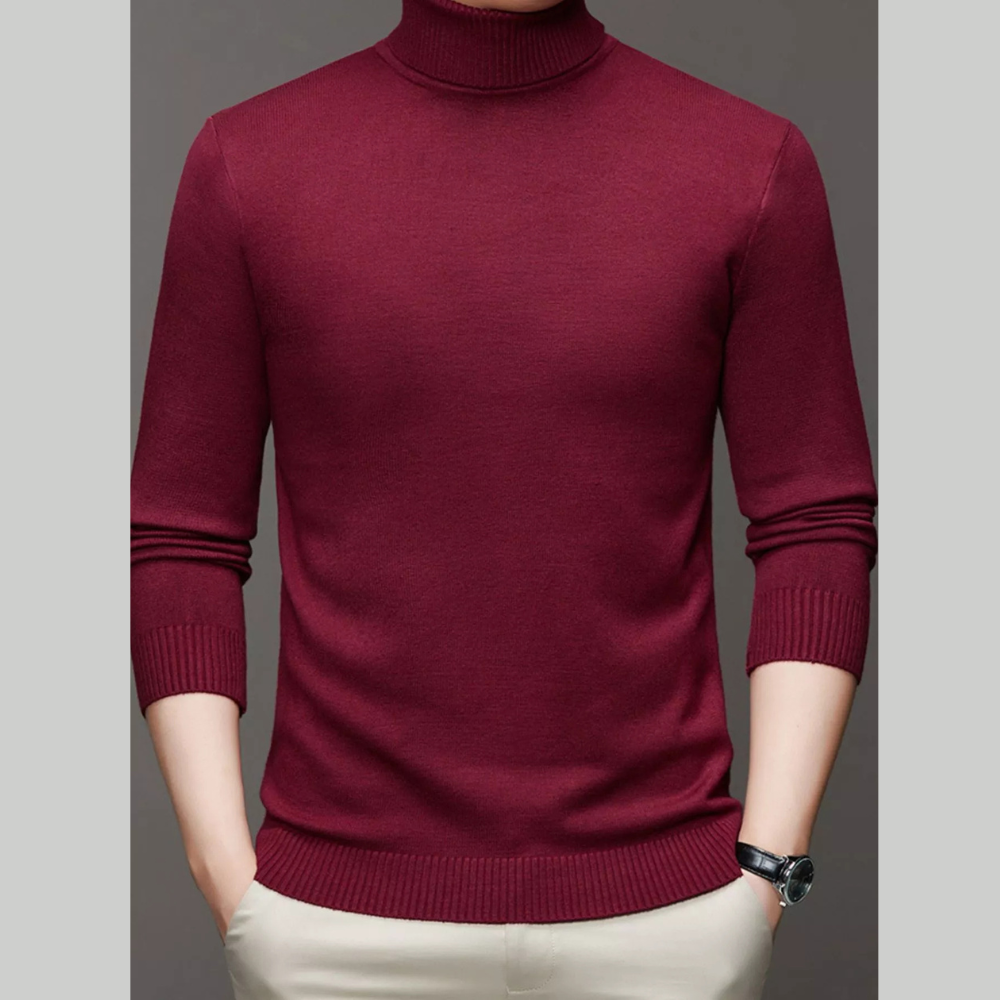 Men's Plus Size Turtleneck Slim Fit Sweater