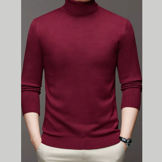 Men's Plus Size Turtleneck Slim Fit Sweater
