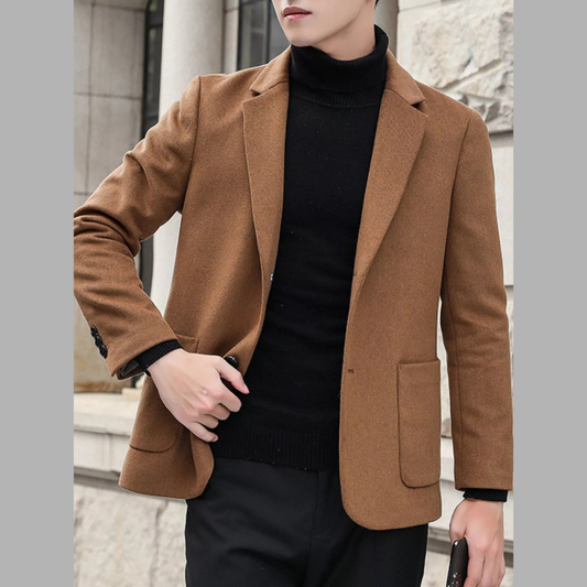 Men's Plus Size Lapel Collar Long Sleeve Casual Blazer