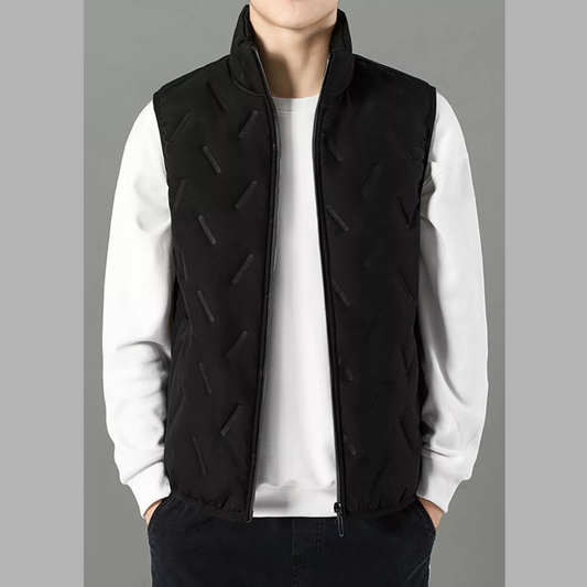 Men's Plus Size Zip Up Padded Quilted Vest