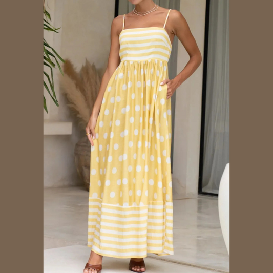 Polka Dot Square Neck Cami Dress