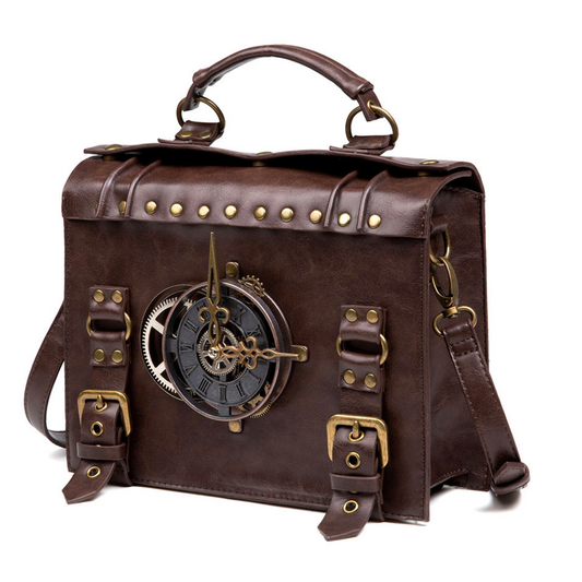 Steampunk industrial retro style shoulder bag