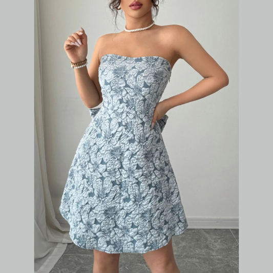 Bow Back Tube Mini Dress