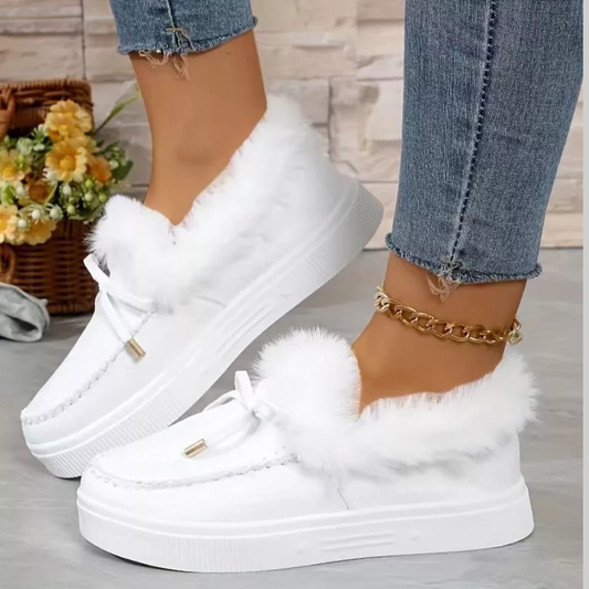 Fuzzy Round Toe Slip-Ons