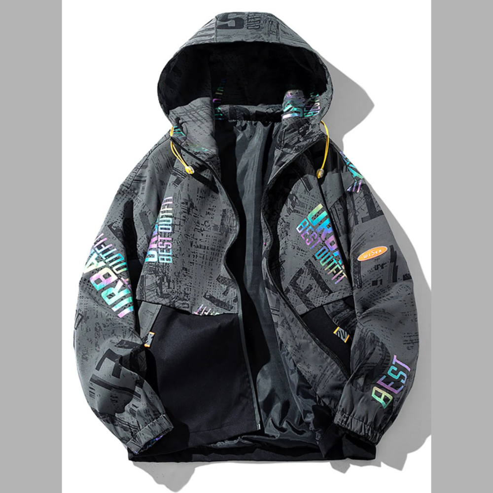 Men's Plus Size Zip Up Hooded Outerwear