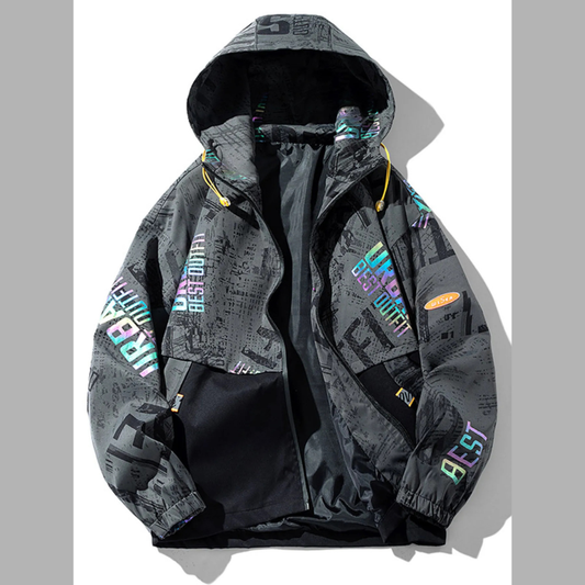 Men's Plus Size Zip Up Hooded Outerwear