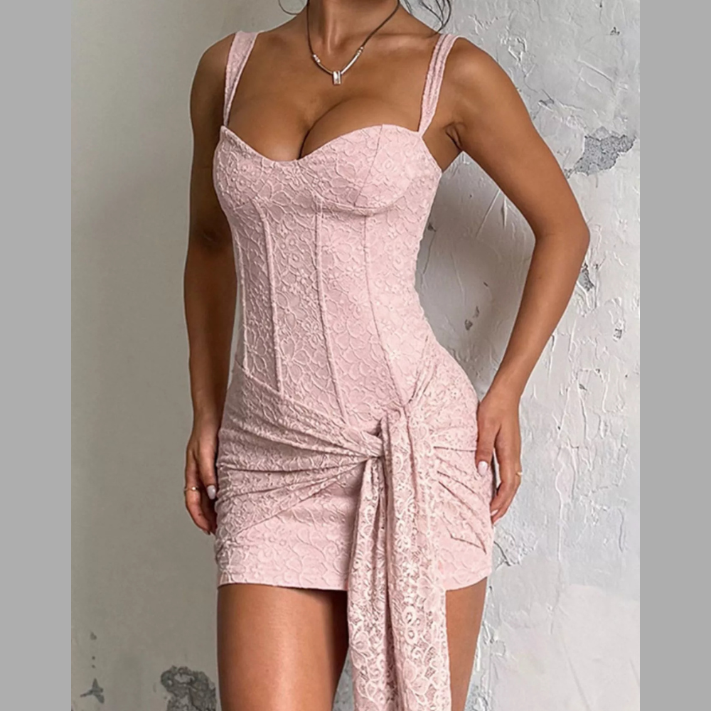 Sweetheart Neck Wide Strap Mini Dress