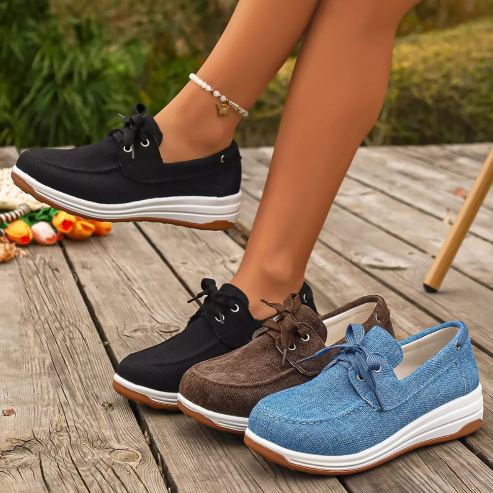 Casual Lace Up Round Toe Sneakers