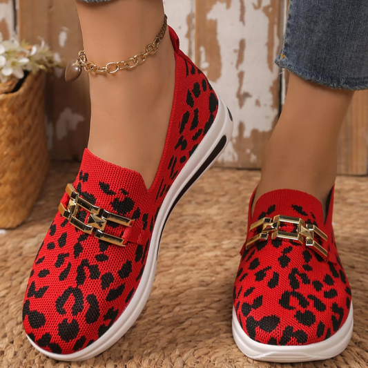 Leopard Round Toe Slip-Ons