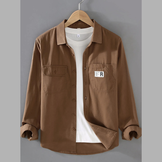 Men's Trendy Plus Size Casual Long-Sleeve Shirt