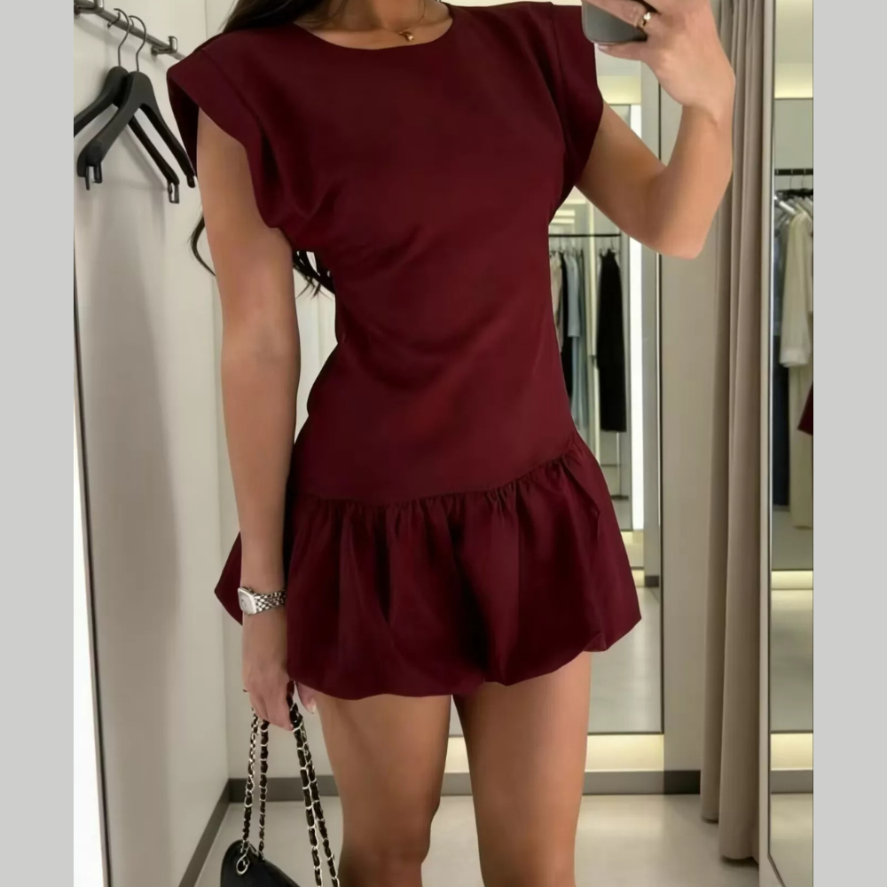 Ruffle Hem Mini Dress