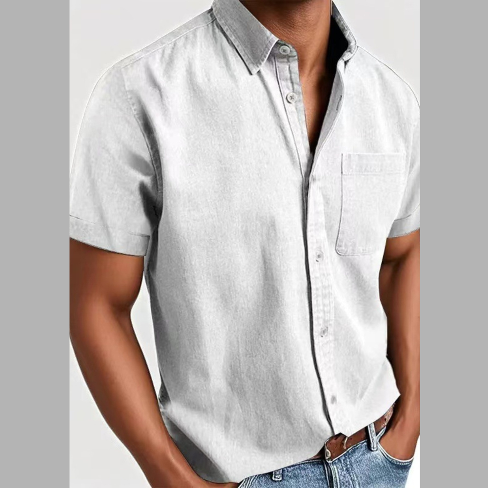Men's Full Size Casual Short Sleeve Shirt Plus Size