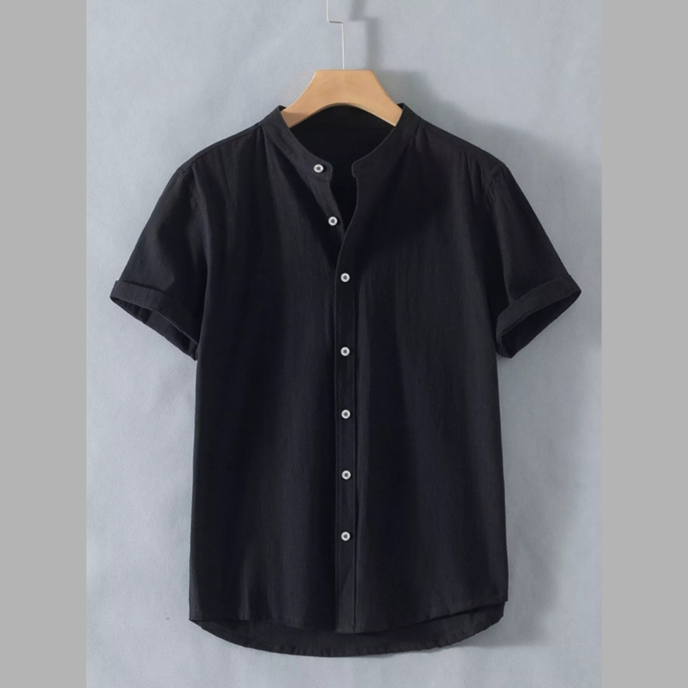 Men's Plus Size Classic Button Up Short Sleeve Shirt