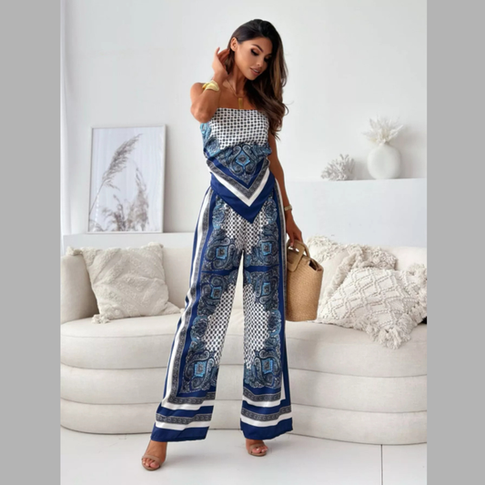 Tie Back Printed Cami and Pants Set