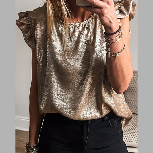 Ruffled Round Neck Tank