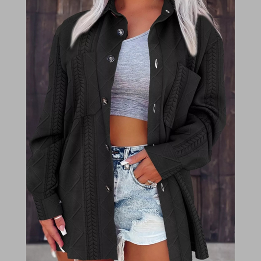 Button Up Long Sleeve Knit Outerwear