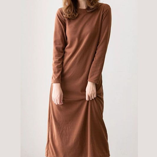 Casual Long Sleeve Midi Dress