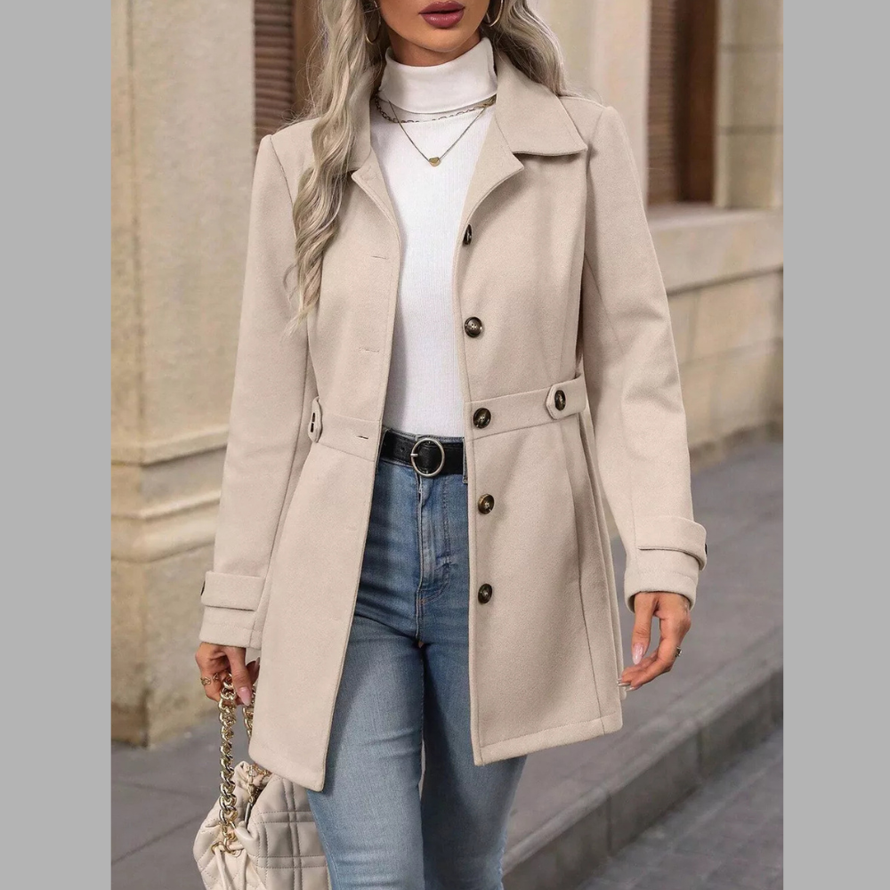 Collared Neck Button Up Coat