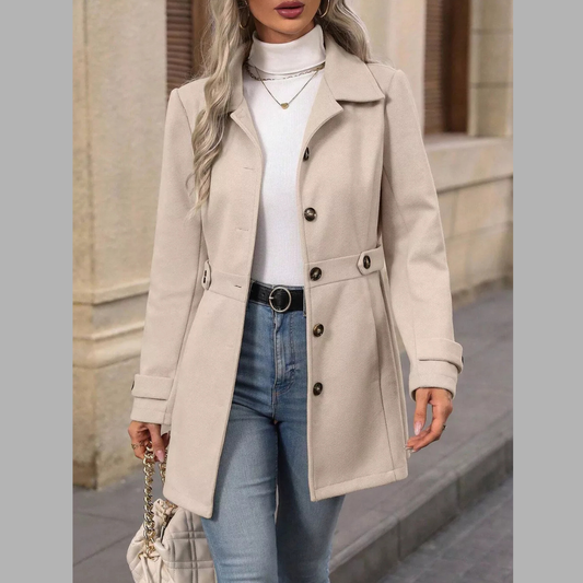 Collared Neck Button Up Coat