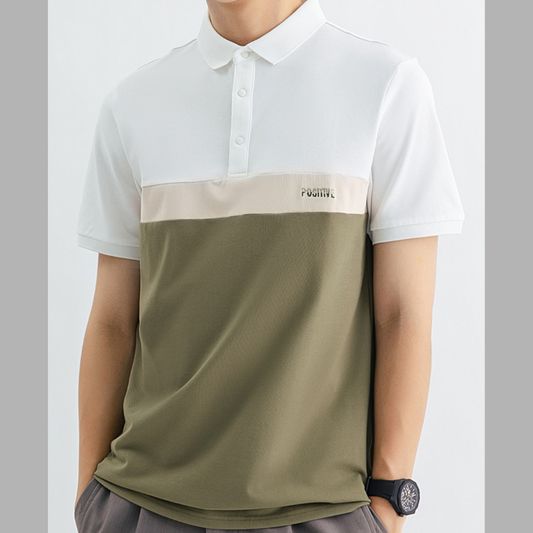 Men's Plus Size Color Block Short Sleeve Casual Polo