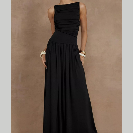 Full Size Ruched Sleeveless Maxi Dress Plus Size