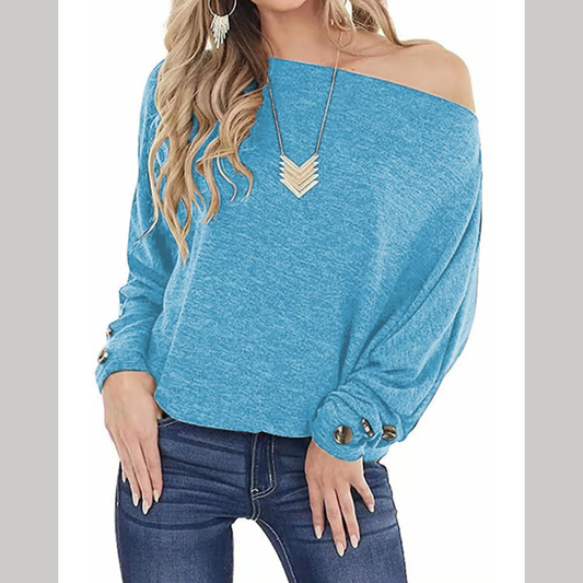 One Shoulder Long Sleeve T-Shirt