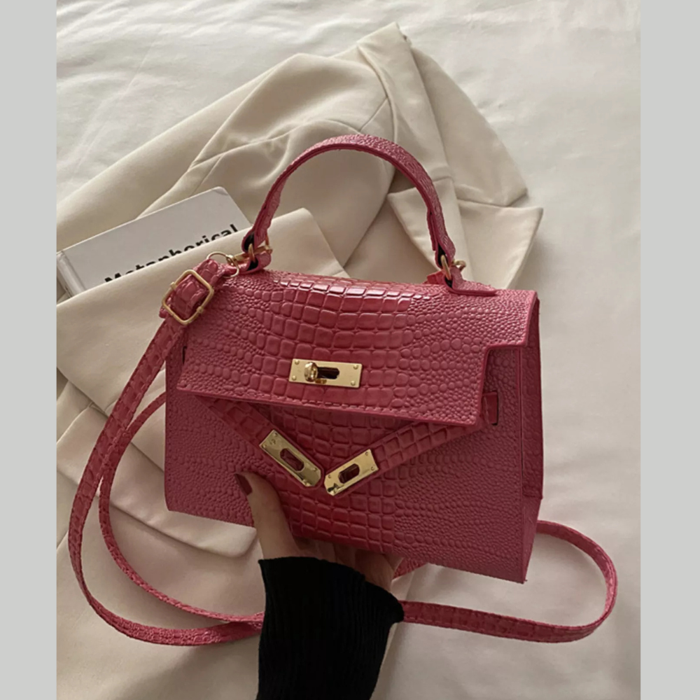 Embossed Flap Crossbody Bag