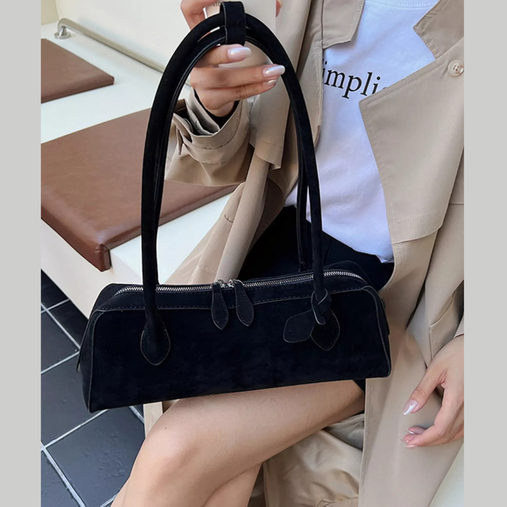 Solid Color Shoulder Bag