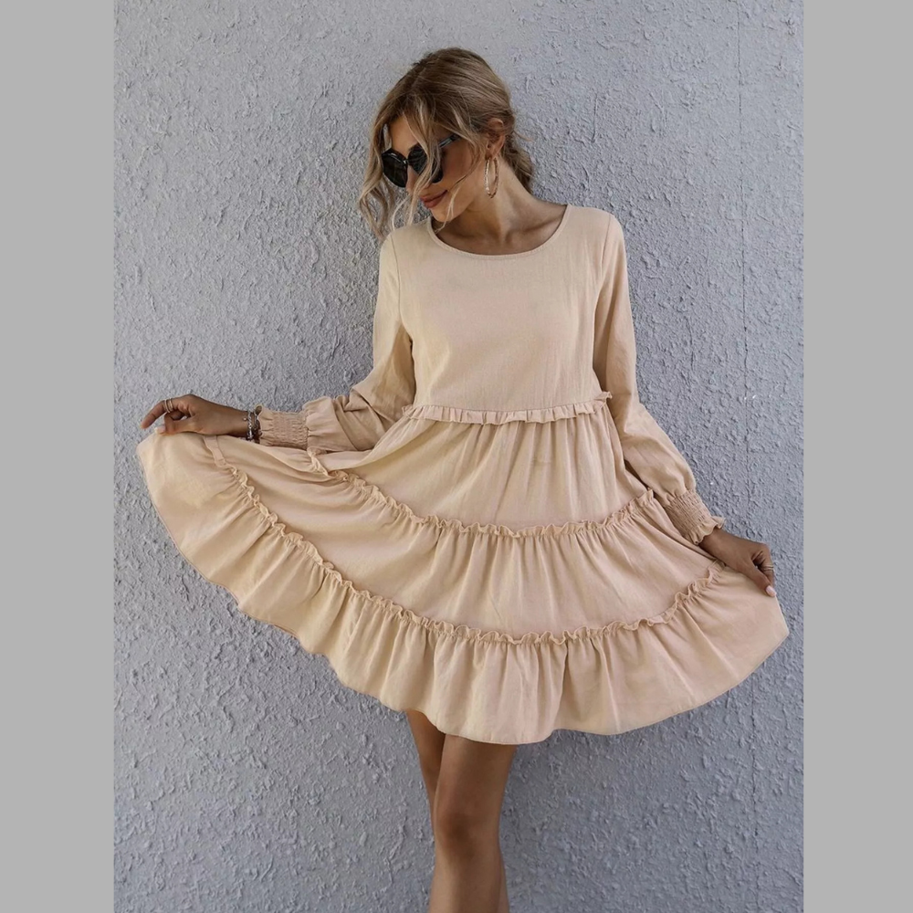 Ruffle Tiered Long Sleeve Mini Dress