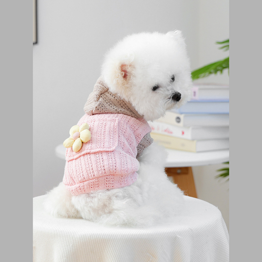 Flower Knitted Pet Hoodie