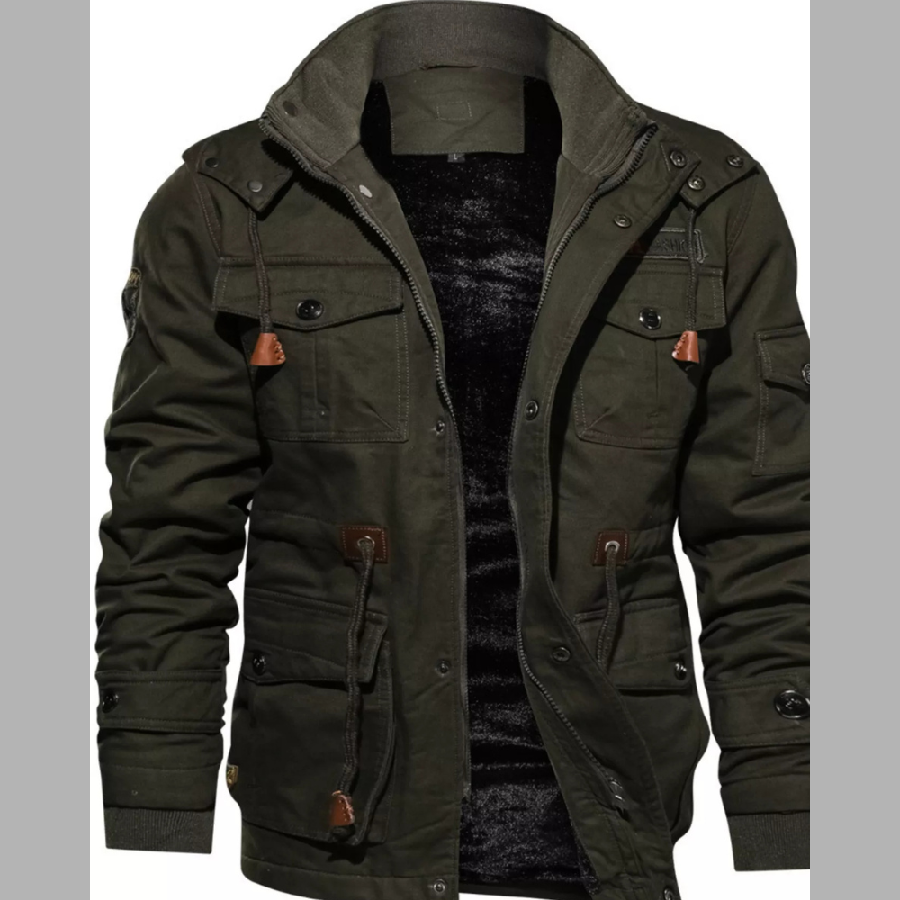Men's Plus Size Fleece Lined Zip Up Jacket
