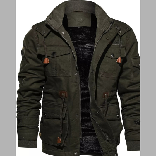 Men's Plus Size Fleece Lined Zip Up Jacket