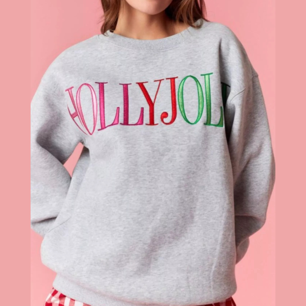 Holly Jolly Crew Neck Christmas Sweatshirt