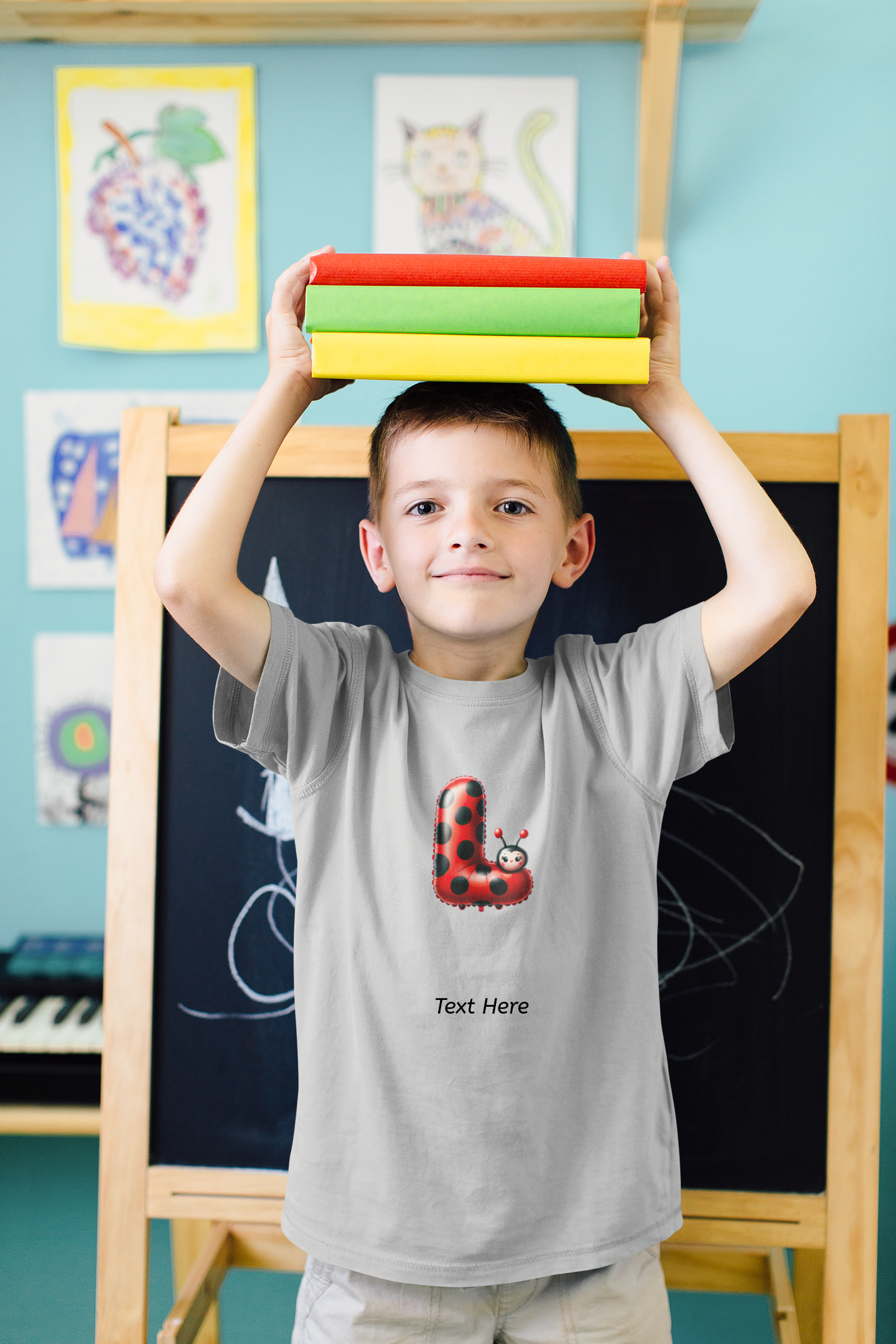 Kids Heavy Cotton™ Tee - Personalize With Lady Bug Alphabets