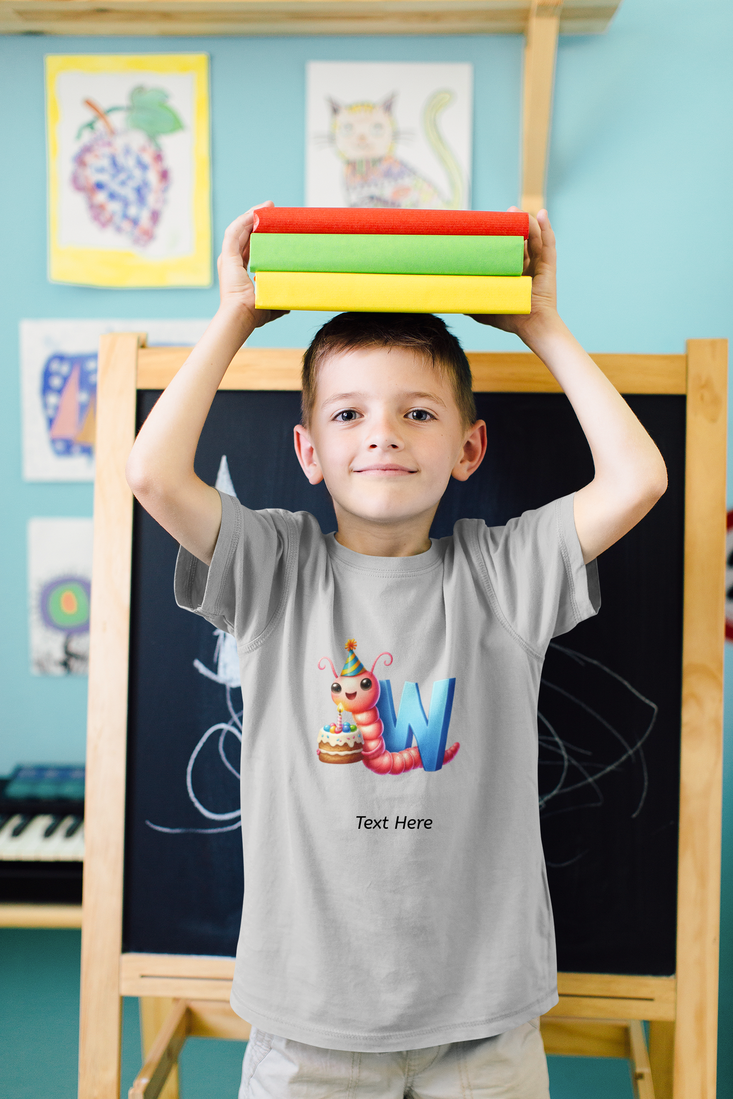 Kids Heavy Cotton™ Tee-Personalize With Cute  Animal Letters