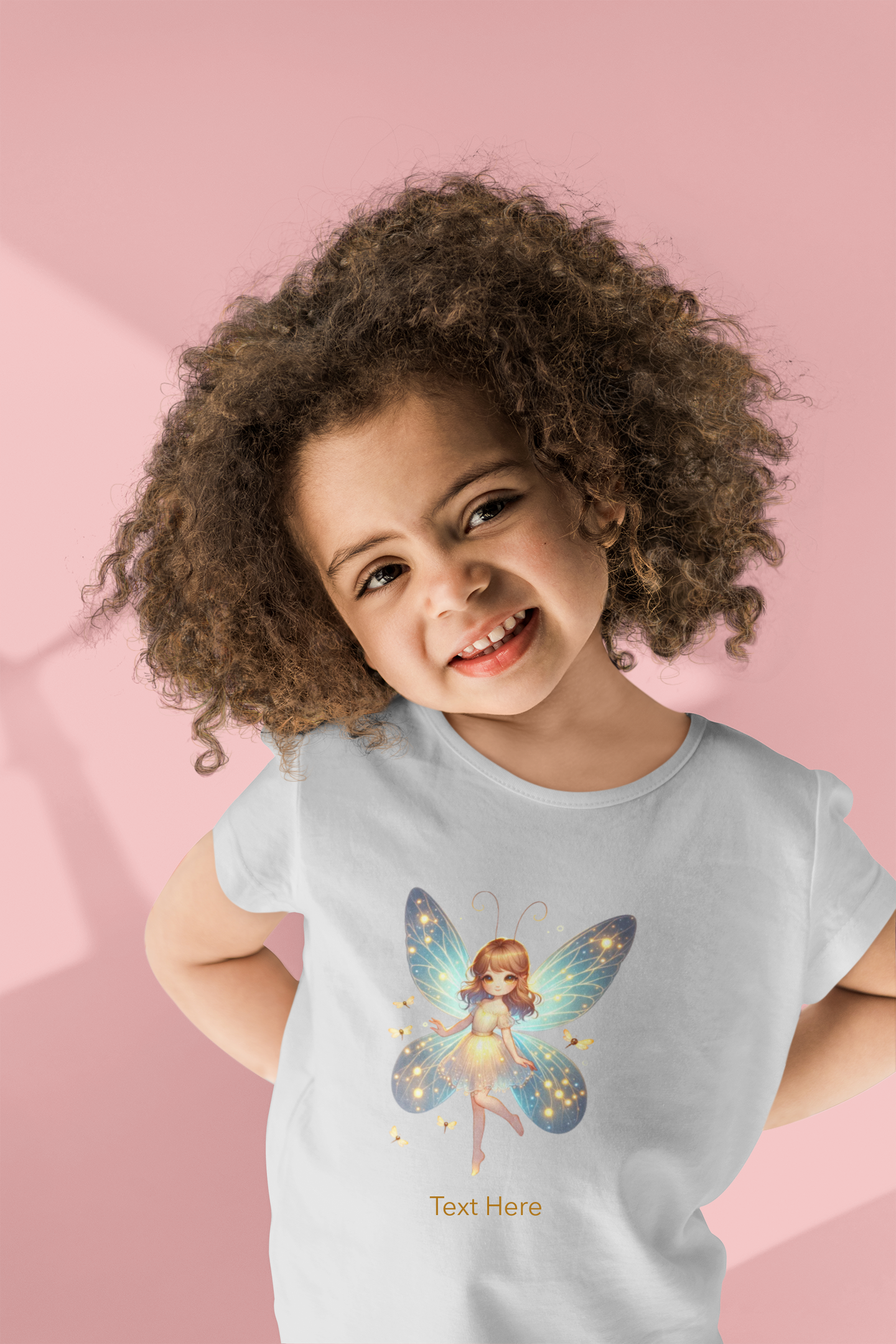 Kids Heavy Cotton™ Tee-Personalize With Cute Fairies