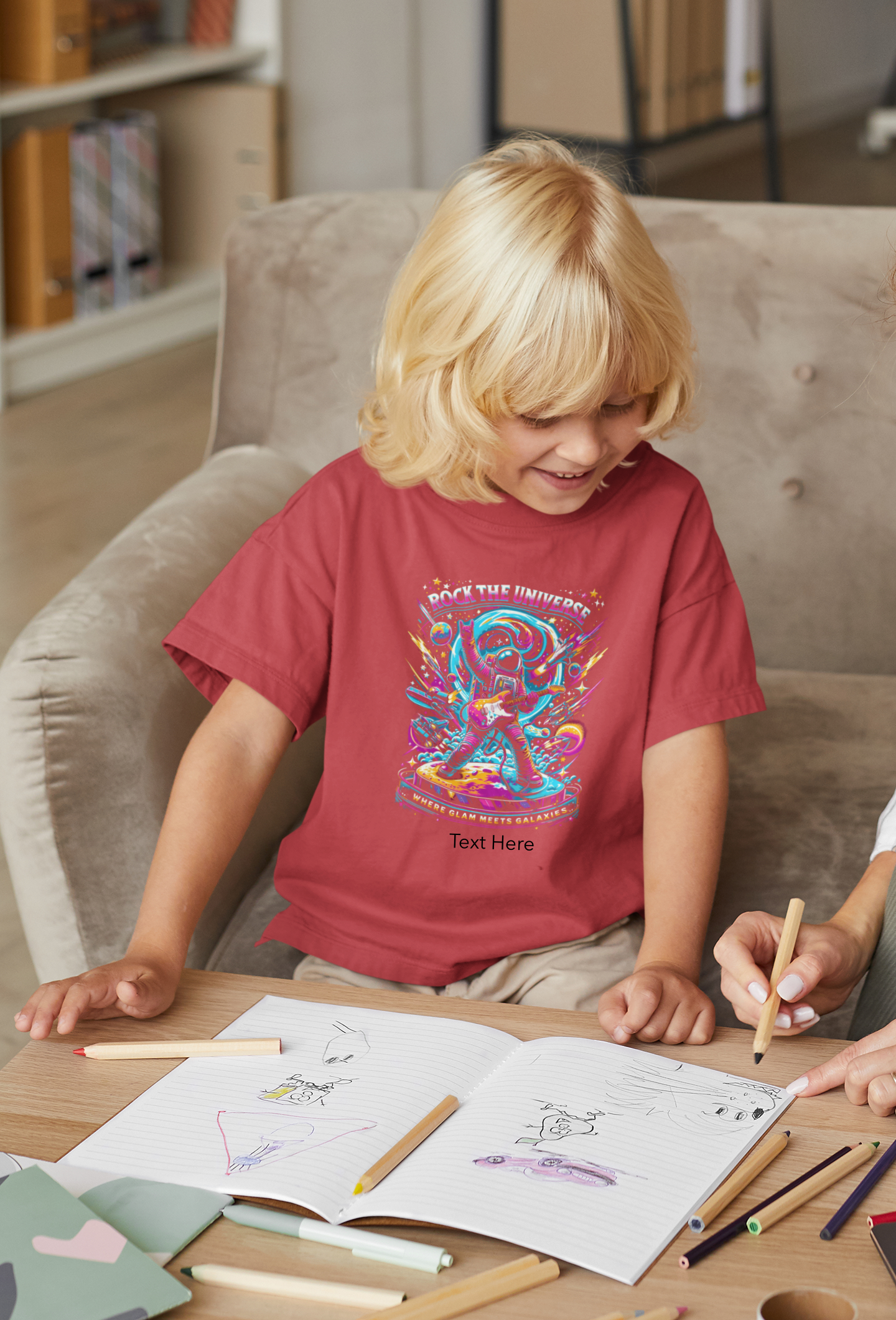 Kids Heavy Cotton™ Tee - Personalize With Astronaut Designs